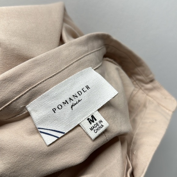 Pomander Place Tuckernuck Polly Dress Mini Collared Button Down Tan Brown Medium - Picture 9 of 10
